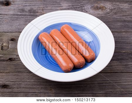 Sausages Fresh In A Plate