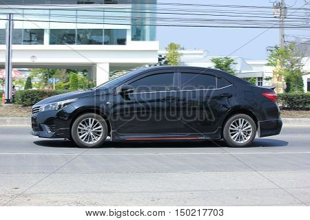 CHIANGMAI, THAILAND -FEBRUARY 29 2016: Private car, Toyota Corolla Altis. Photo at road no 121 about 8 km from downtown Chiangmai, thailand.
