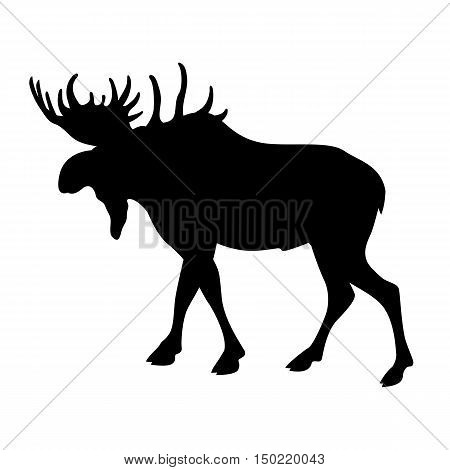moose elk vector illustration black silhouette profile