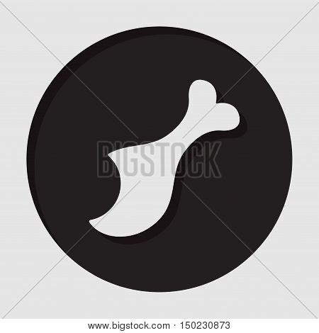 information icon - dark circle with white gnawed chicken leg and shadow