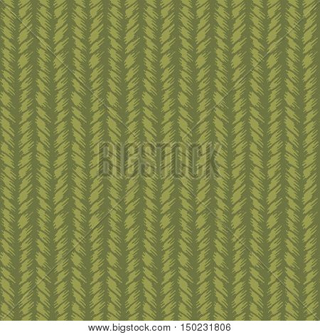 Decorative knit seamless pattern. Hand drawn endless green knitting ornament. Trendy messy knitwork texture. Vector design for cloth, backdrops, apparel, wrapping, wallpaper