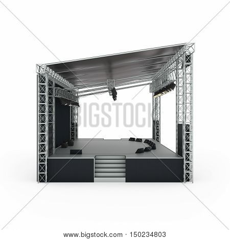 Podium Concert Stage Isolated 3D Rendering.