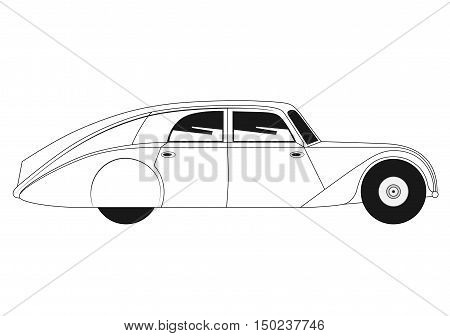 Illustration of the sedan - vintage model of car