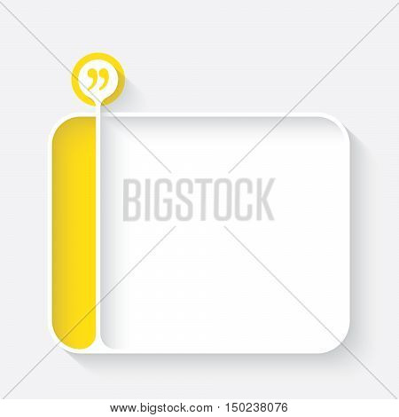 White text box for your text and quotation mark