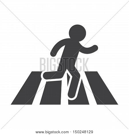 Crosswalk black simple icon on white background for web design