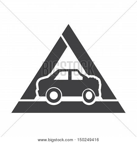 car crash black simple icon on white background for web design