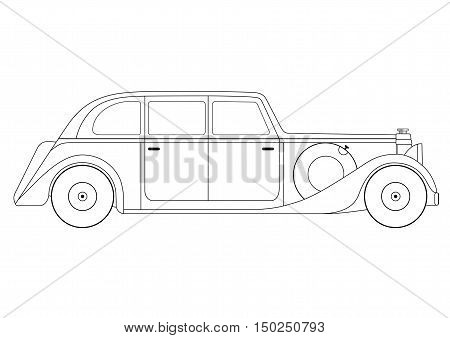 Illustration of the sedan - vintage model of car