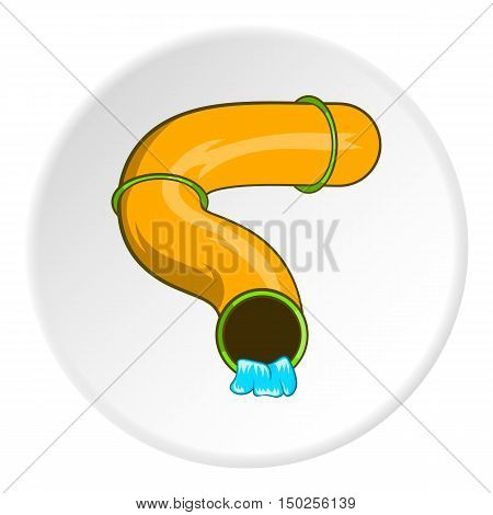 Waterslide in pool icon in cartoon style isolated on white circle background. Swimming symbol vector illustration