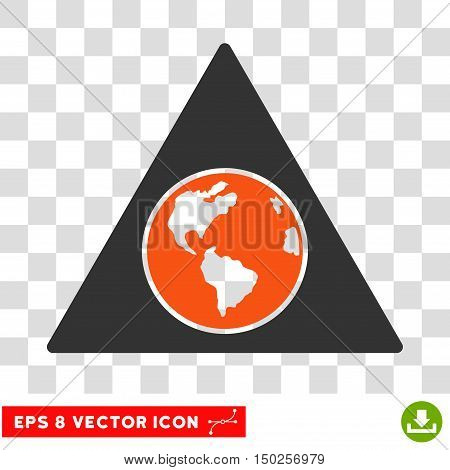 Vector Terra Triangle EPS vector pictograph. Illustration style is flat iconic bicolor orange and gray symbol on a transparent background.