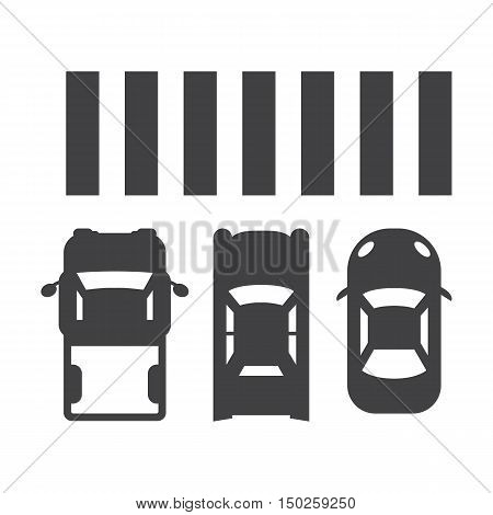 Crosswalk black simple icons set for web design
