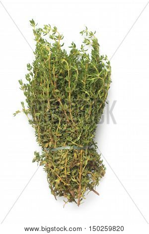 Bunch of Fresh Thyme isolated in white background