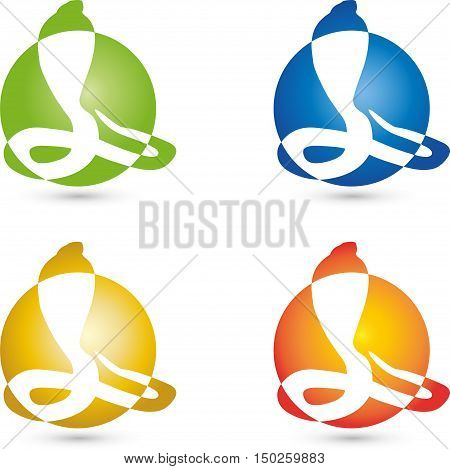 Logo, cobra snake in the circle, animal