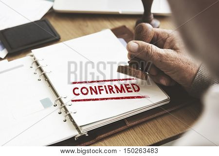 Confirmed Approval Result Certified Authorised Concept