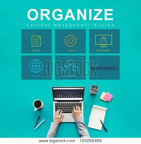 System Content Management SEO Application Graphic Concept