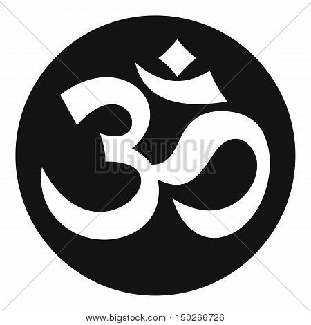 Symbol Aum icon in simple style on a white background vector illustration