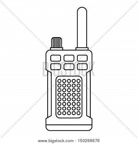 Portable handheld radio icon in outline style on a white background vector illustration
