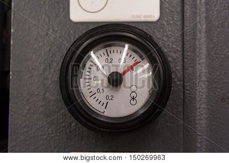 Pressure Dial Printing Ring Symbol Closeup Detail Metal Equipment Industry Measurement