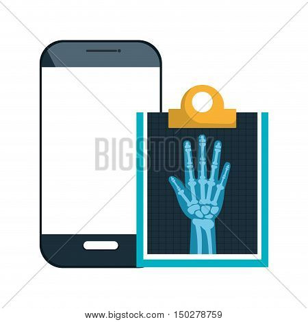 smartphone device and X ray digital medical healthcare radiology. vector illustration
