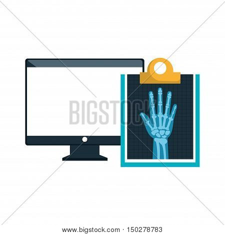monitor computer and X ray digital medical healthcare radiology. vector illustration