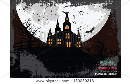 Best Halloween night party  invitation vector background