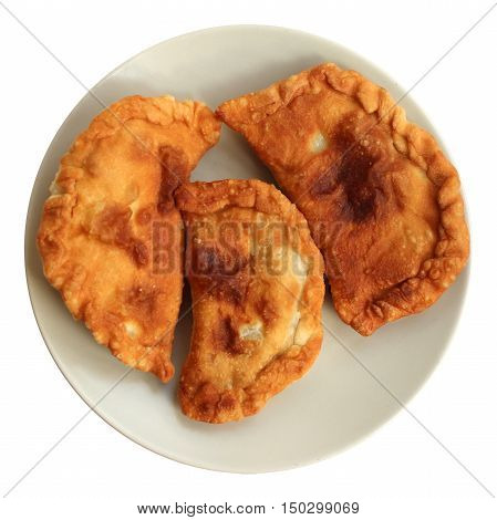 Close up homemade Russian pie with meat