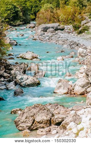 Valbona river north of Albania national park attraction flowing river cold clear water