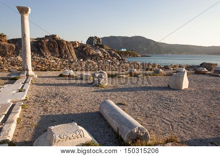Ancient ruins and monastery in Kos Greece