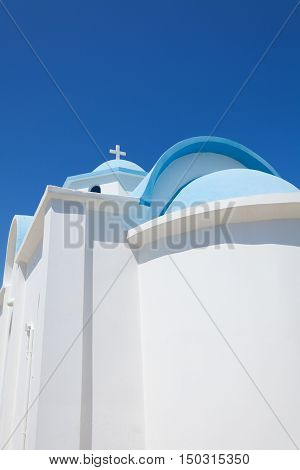 Small white church in Kos island Greece
