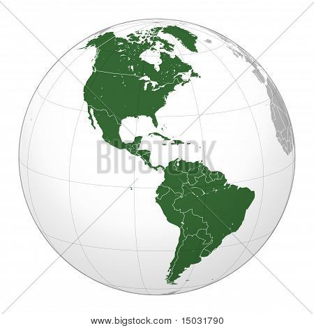 アメリカ大陸の地図