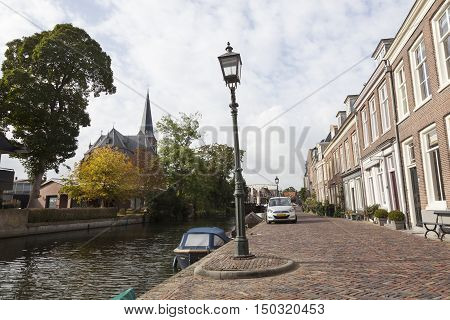Maarssen, Netherlands, 30 september 2016: houses along river Vecht in the dutch village of Maarssen in the netherlands