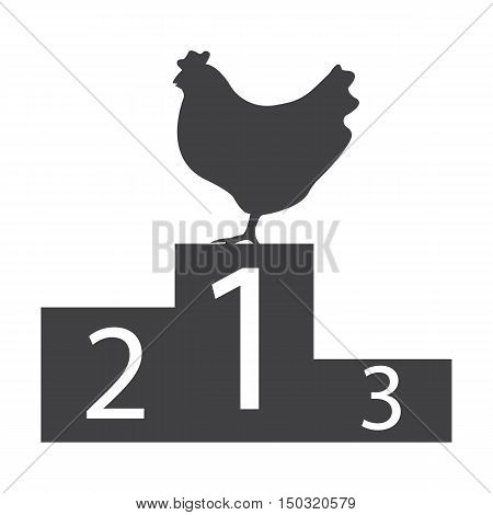 hen black simple icon on white background for web design