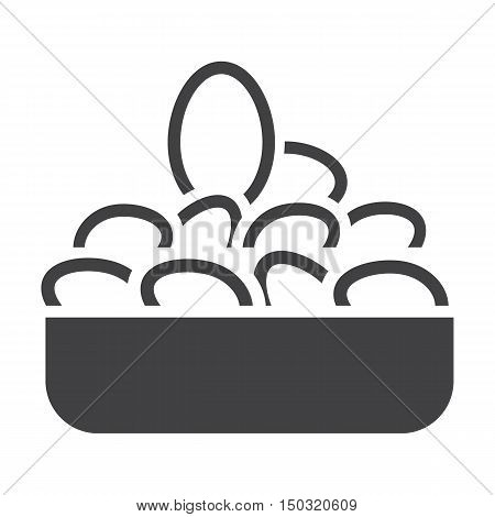 eggs black simple icon on white background for web design