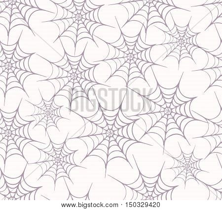 Halloween seamless background with web spider grey. Seamless pattern. Halloween invitation. Happy Halloween Poster. Vector illustration with spider web