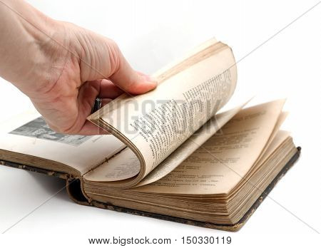 flipping pages open ancient book, Edition 1903
