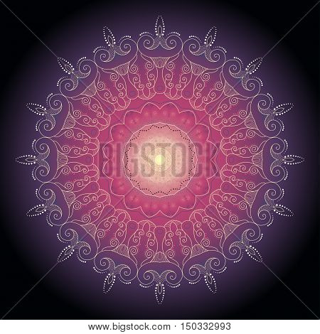 Seamless abstract background with round lace pattern