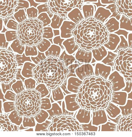 Ornate floral pattern with flowers. Doodle sharpie background. template for card, poster, leaflet. seamless