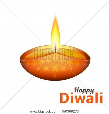 Happy Diwali - traditional Indian festival background with lamp