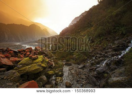 beautiful scenic of fox glacier south island new zealand traveling destination