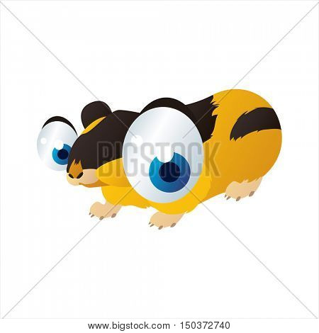 vector cute isolated animal character illustration. Funny Lemming