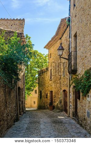 Medieval Streets In Peratallada, Spain