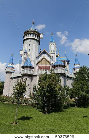 Fairy Tale Castle In Sazova Science, Art And Cultural Park In Eskisehir City