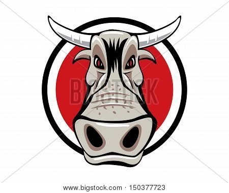 Bull Head Farm Mascot Taurus Symbol Logo