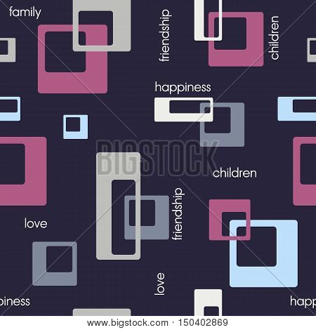 Vector pattern of rectangular form with inscriptions. Can be used for textiles paper products and more