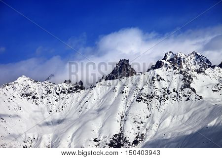 Snow Avalanches Mountainside In Clouds
