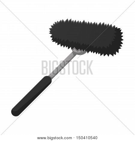 Microphone flat icon with long shadow for web design