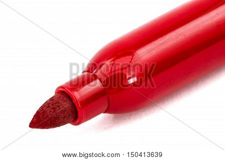 Felt-tip pen marker highlighter close-up isolated on white background