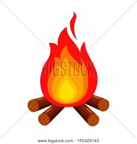Campfire with firewood icon of vector illustration for web and mobile design