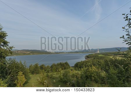 Sunset Near Milada Lake In Color Autumn Evening