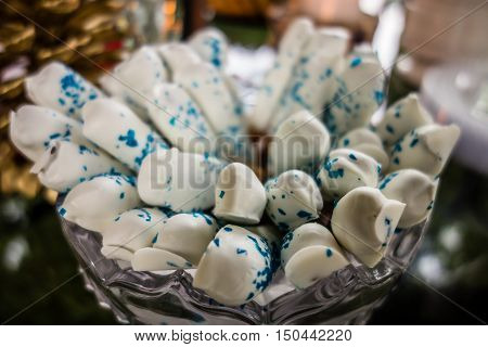 lots of Homemade white Chocolate Covered Pretzels