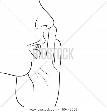 Outline illustration of a girl screaming for your creativity